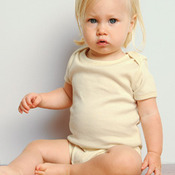 Infant Organic Short-Sleeve Baby Rib One-Piece